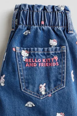Loose Fit Tapered Jeans - Bleu denim/Hello Kitty