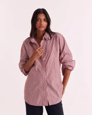Chemise Eudes rayures rouge et blanc