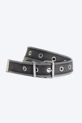 Ceinture en toile tressée - Gris foncé