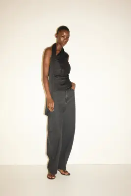 Barrel High Waist Jeans - Noir