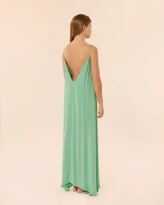 Robe longue Depp testa green