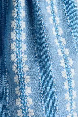 Robe body avec broderies - Bleu clair/blanc