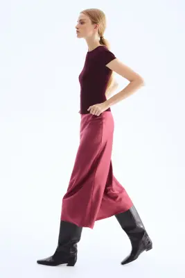 Jupe midi - Rouge foncé