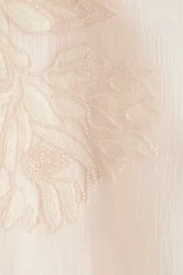 Jupe avec perles fantaisie brodées - Rose poudré