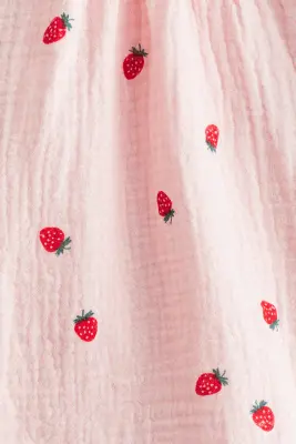 Ensemble 2 pièces en mousseline imprimée - Rose clair/fraises