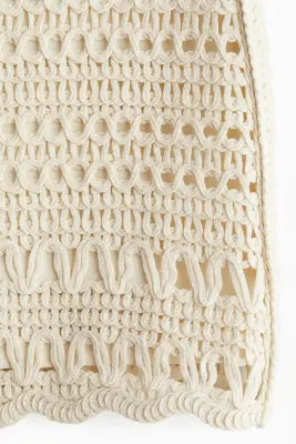 Mini short façon crochet - Crème