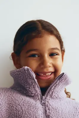 Veste de sport en tissu Teddy bear - Lilas ancien