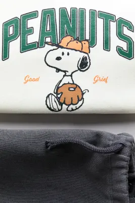 Ensemble 2 pièces en molleton imprimé - Gris foncé/Snoopy