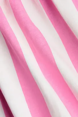 Robe à bretelles fines en coton - Rose/blanc