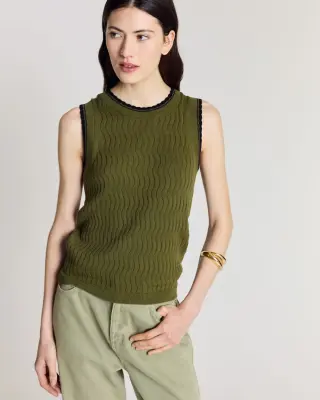 Top Kahny olive et noir