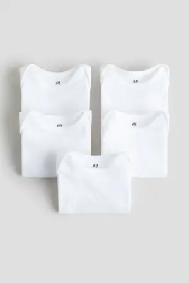 Lot de 5 bodies en coton - Blanc