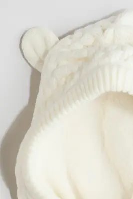 Cagoule doublée polaire - Blanc
