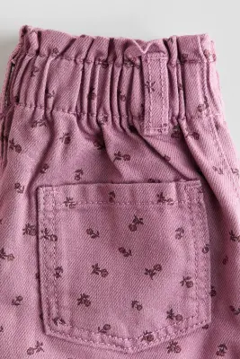 Printed twill trousers - Violet/fleuri