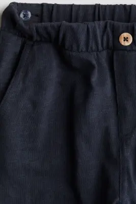 Pantalon jogger en jersey de coton - Bleu marine