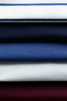 Lot de 5 T-shirts en coton - Bleu/rouge/blanc