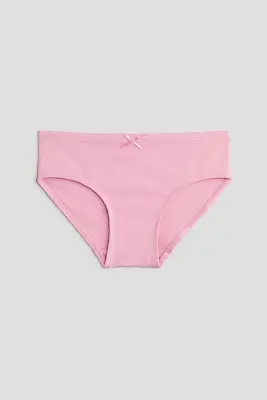 Lot de 10 culottes en coton - Blanc/rose poudré/rose