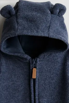 Combinaison à capuche en tissu polaire - Bleu ancien foncé