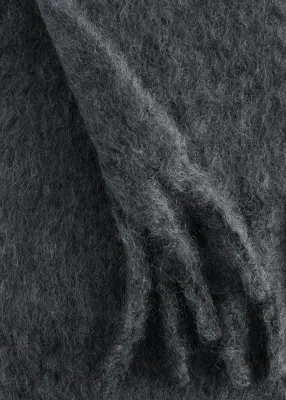 Grande écharpe en mohair mélangé - Gris chiné foncé