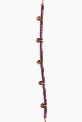 Collier avec charms - Doré/rouge foncé