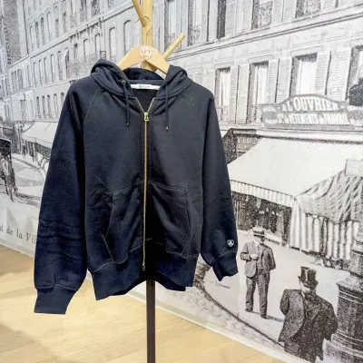 Sweat à capuche Navy 100% coton, mixte
