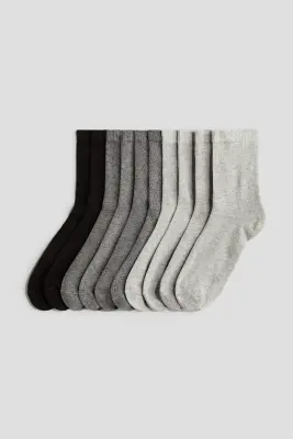 Lot de 10 paires chaussettes - Gris chiné/noir