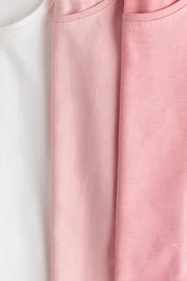 Lot de 3 tops à manches volantées - Rose/rose clair/crème