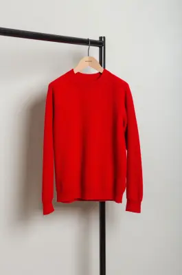 Batoner – Innocent Cashmere Rib Crew Neck 24AW-30 – Red