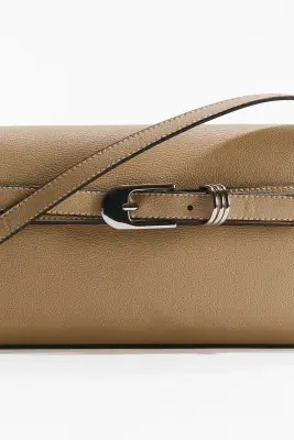 Sac porté épaule avec bride décorative - Beige