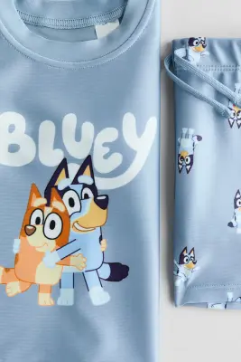 Ensemble de bain imprimé - Bleu clair/Bluey