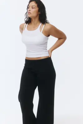 Pantalon évasé en jersey - Noir