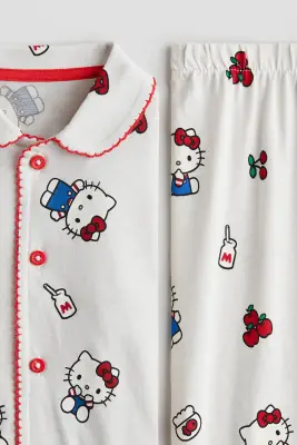 Pyjama en coton imprimé - Blanc/Hello Kitty