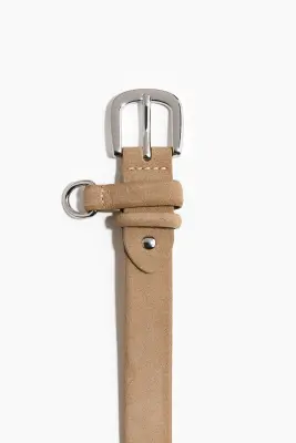 Ceinture en cuir fendu - Beige