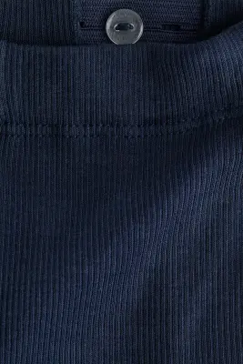 Ensemble 2 pièces en coton côtelé - Blanc/bleu marine