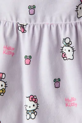 Robe imprimée en coton - Violet clair/Hello Kitty