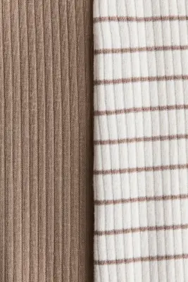 Lot de 2 pyjamas en coton - Beige/rayé