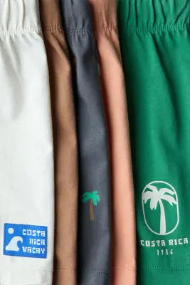 Lot de 5 shorts à taille élastique - Marron