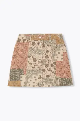 Jupe courte patchwork Femme