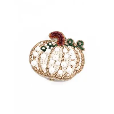 Broche Brodée Citrouille