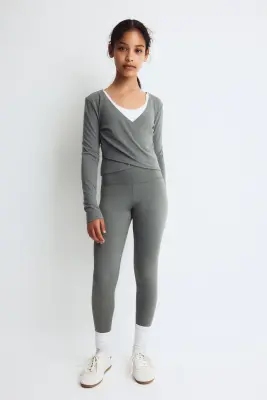 Top de sport croisé - Vert ancien