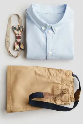 Ensemble habillé 3 pièces - Bleu/beige