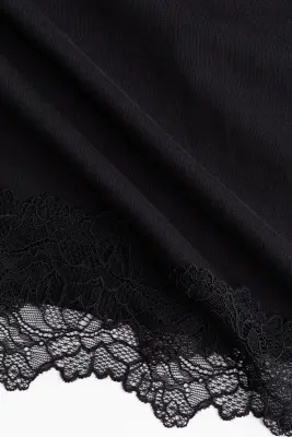 MAMA T-shirt avec dentelle - Noir