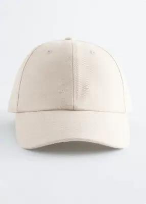 Casquette en coton et lin - Écru