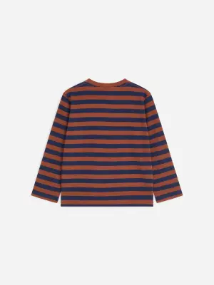 Long-Sleeve T-Shirt - Marron/Bleu foncé