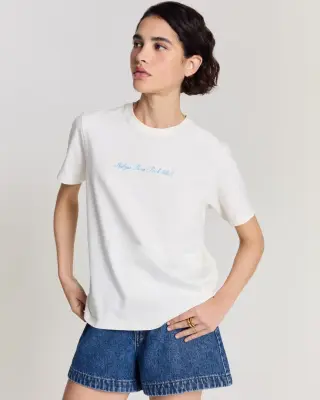 Tee Shirt Bree Balzac Pool Club écru et bleu