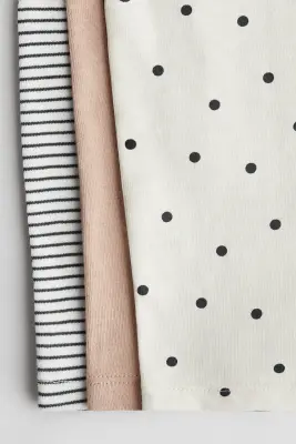 Lot de 3 pyjamas en coton - Crème/pois