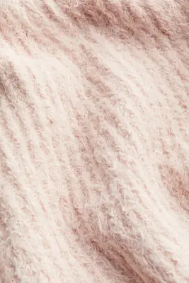 Jupe évasée en maille duveteuse - Rose ancien clair