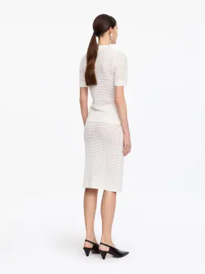 Jupe crayon en maille - Blanc