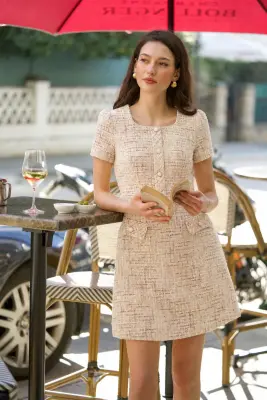 Dina Wool Tweed Mini Dress