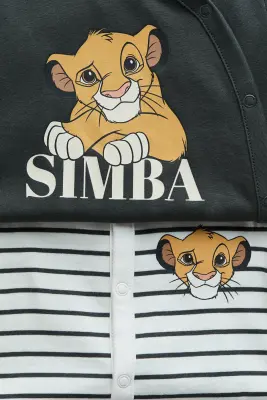 Lot de 2 pyjamas imprimés en coton - Gris foncé/Le Roi lion