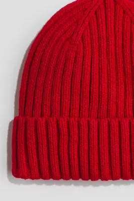 Bonnet côtelé - Rouge